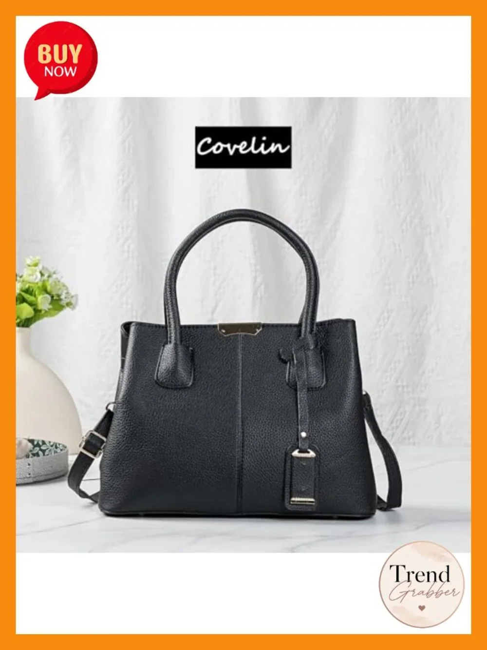 Top-handle Cross Body Handbag Middle Size Durable PU Leather Tote Bag
